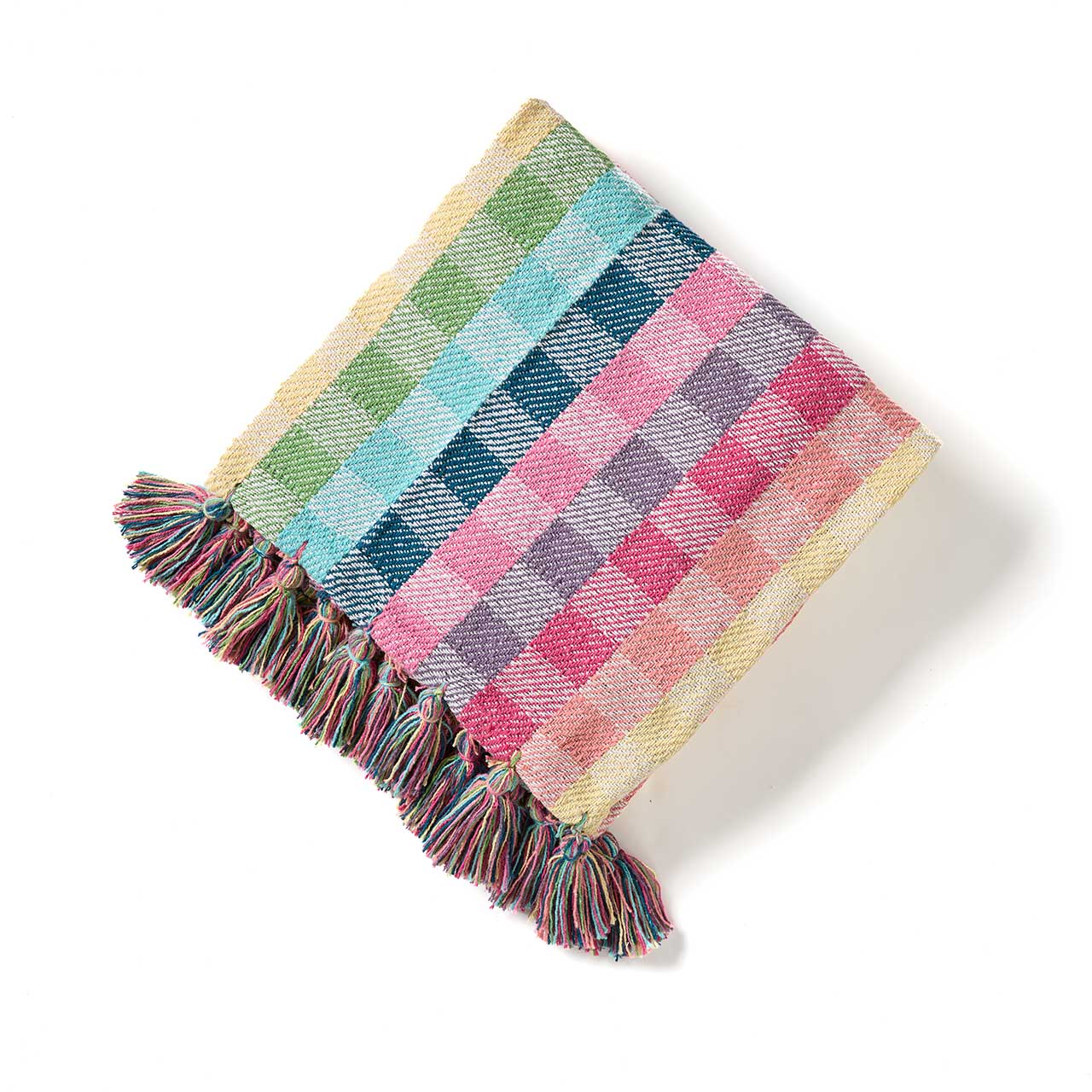 SERRV International - Rainbow Gingham Rethread Throw Blanket