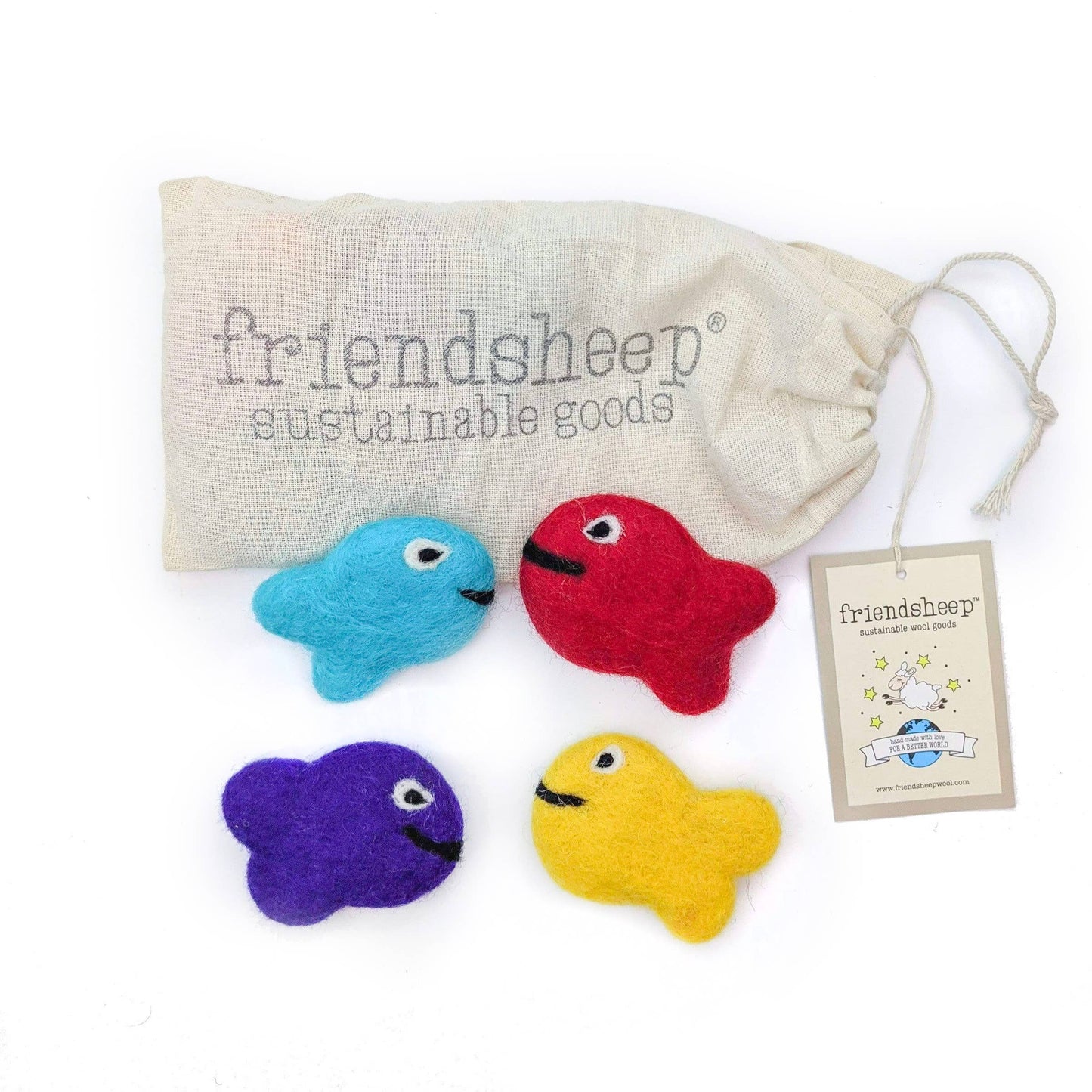 Friendsheep - Fish Family Eco Wool Pet Toys - Set of 4
