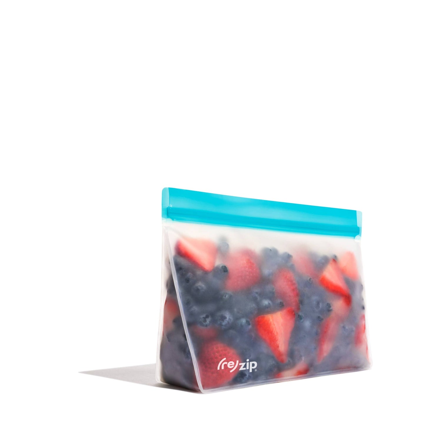 Reusable Stand-Up Storage Bag - Aqua - Quart