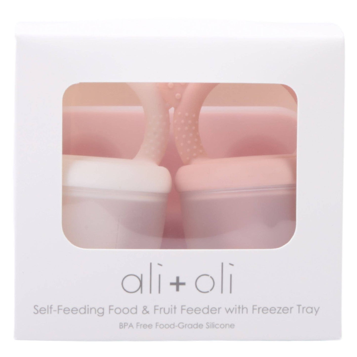 Ali+Oli - Food & Fruit Pacifier Feeder & Freezer Tray (Pink-White) 3pc