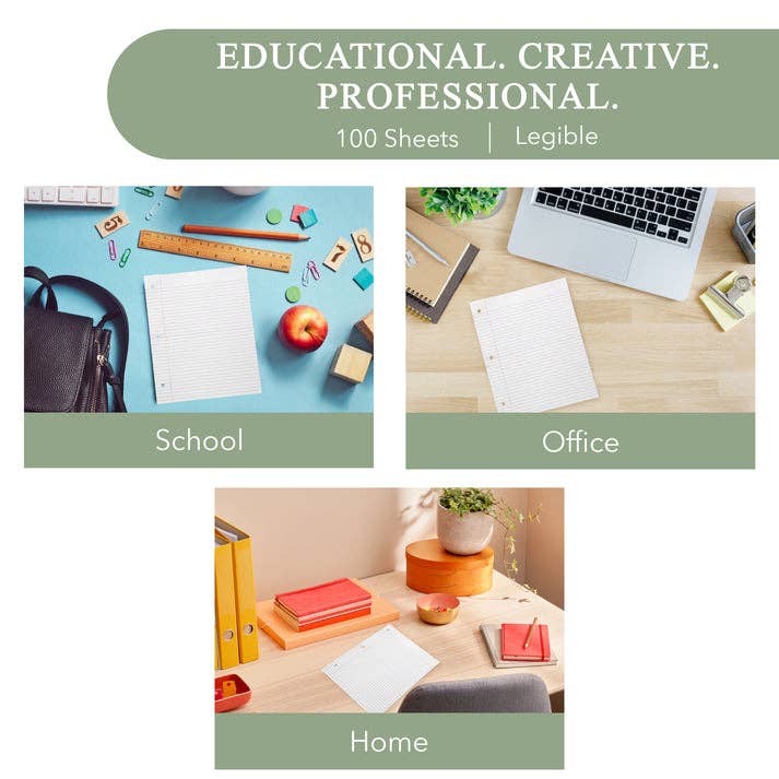 Binder Paper, College Ruled (100 sheet pack)