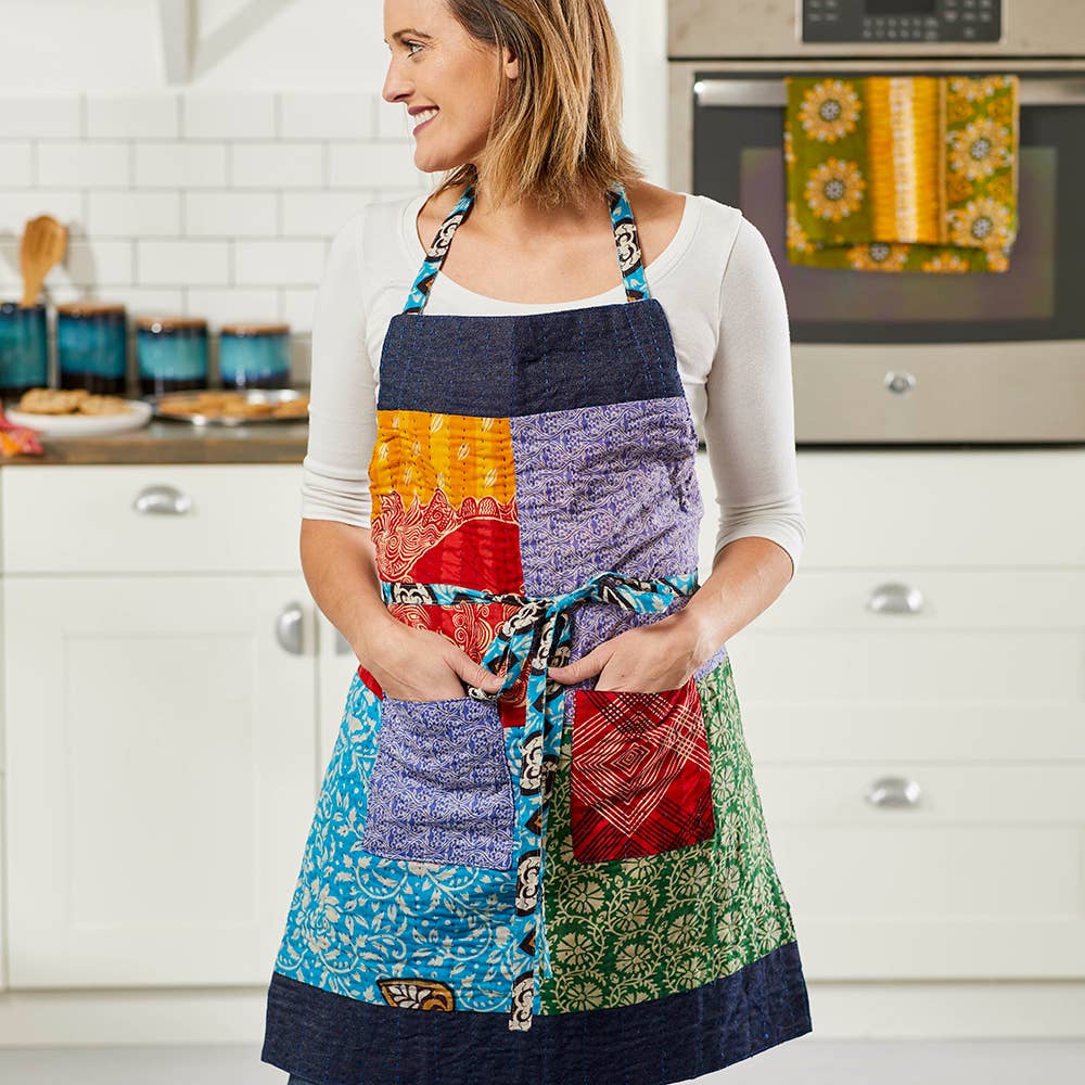 SERRV International - Upcycled Sari & Denim Apron