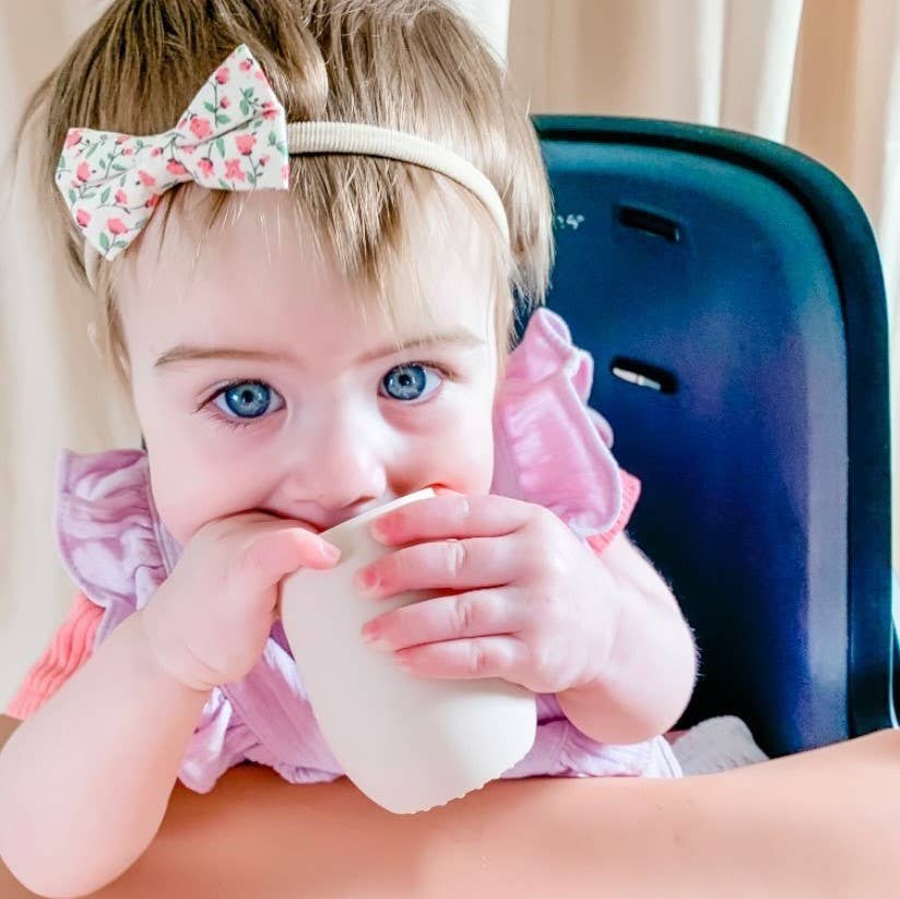 Ali+Oli - Bunny Face Silicone Open Cup for Baby & Toddle (Misty Blush)