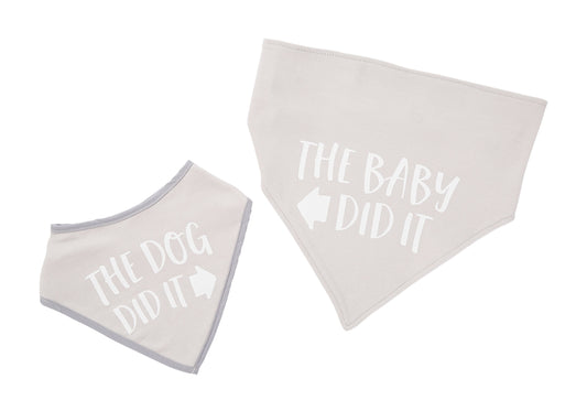 Pearhead - Baby And Pet Bib Set, Gray