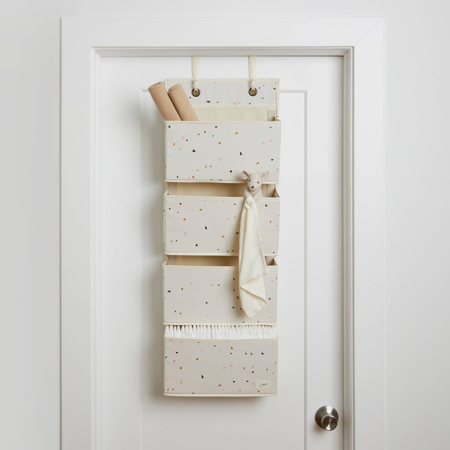 3 Sprouts - Recycled Fabric Over the Door Organizer for Nursery