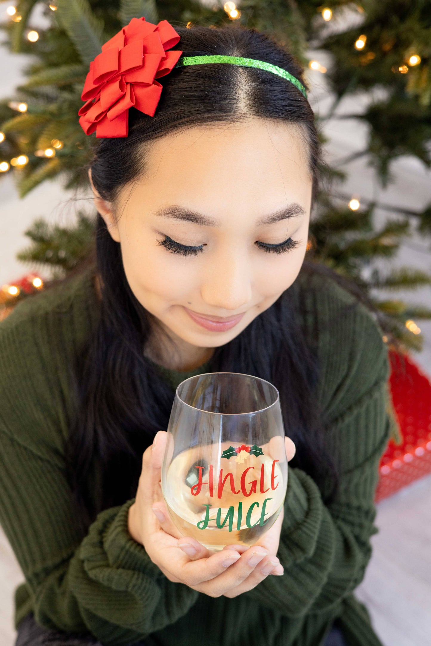 Pearhead - Jingle Juice Holiday Christmas Stemless Wine Glass