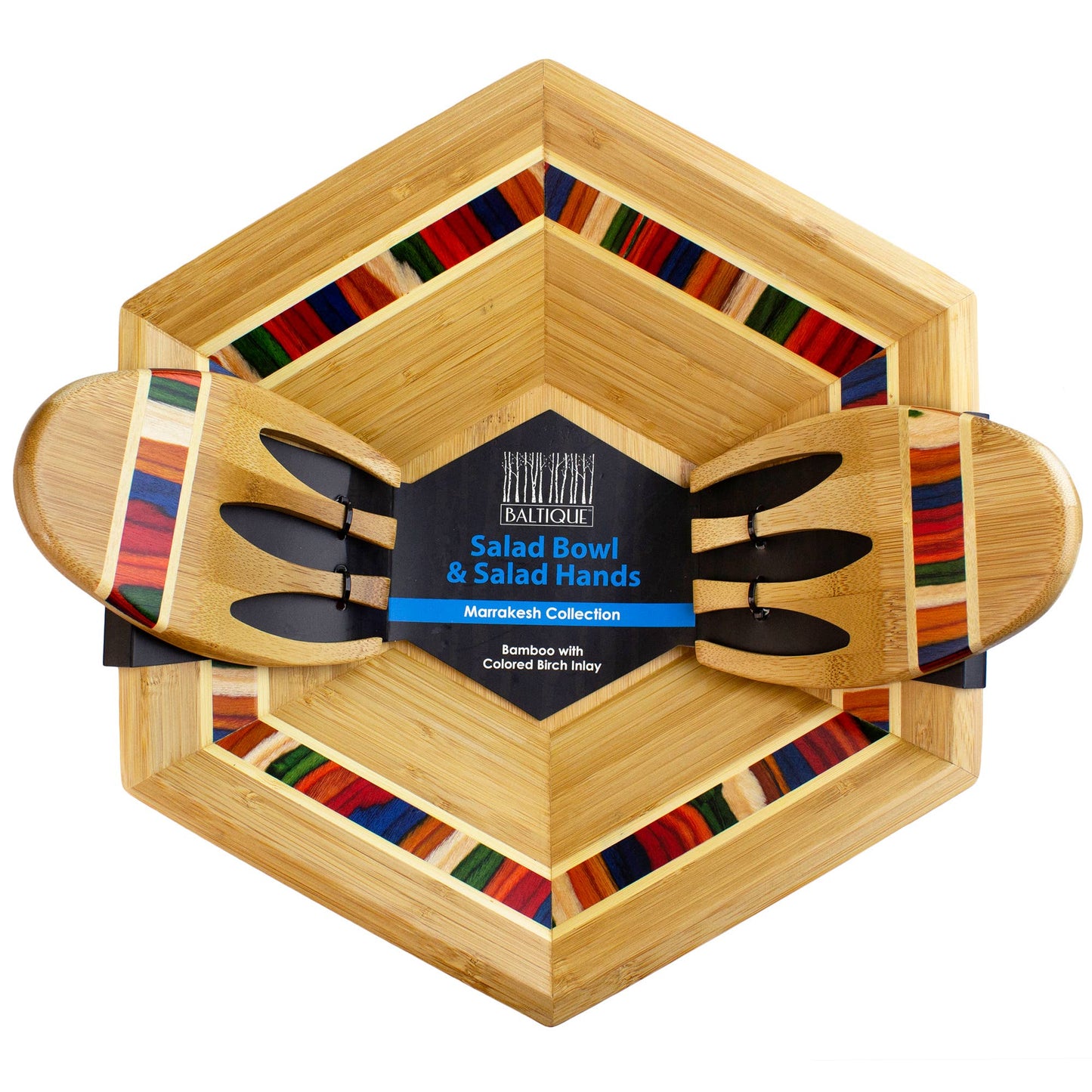 Totally Bamboo - Baltique® Marrakesh Collection Salad Bowl with Salad Hands