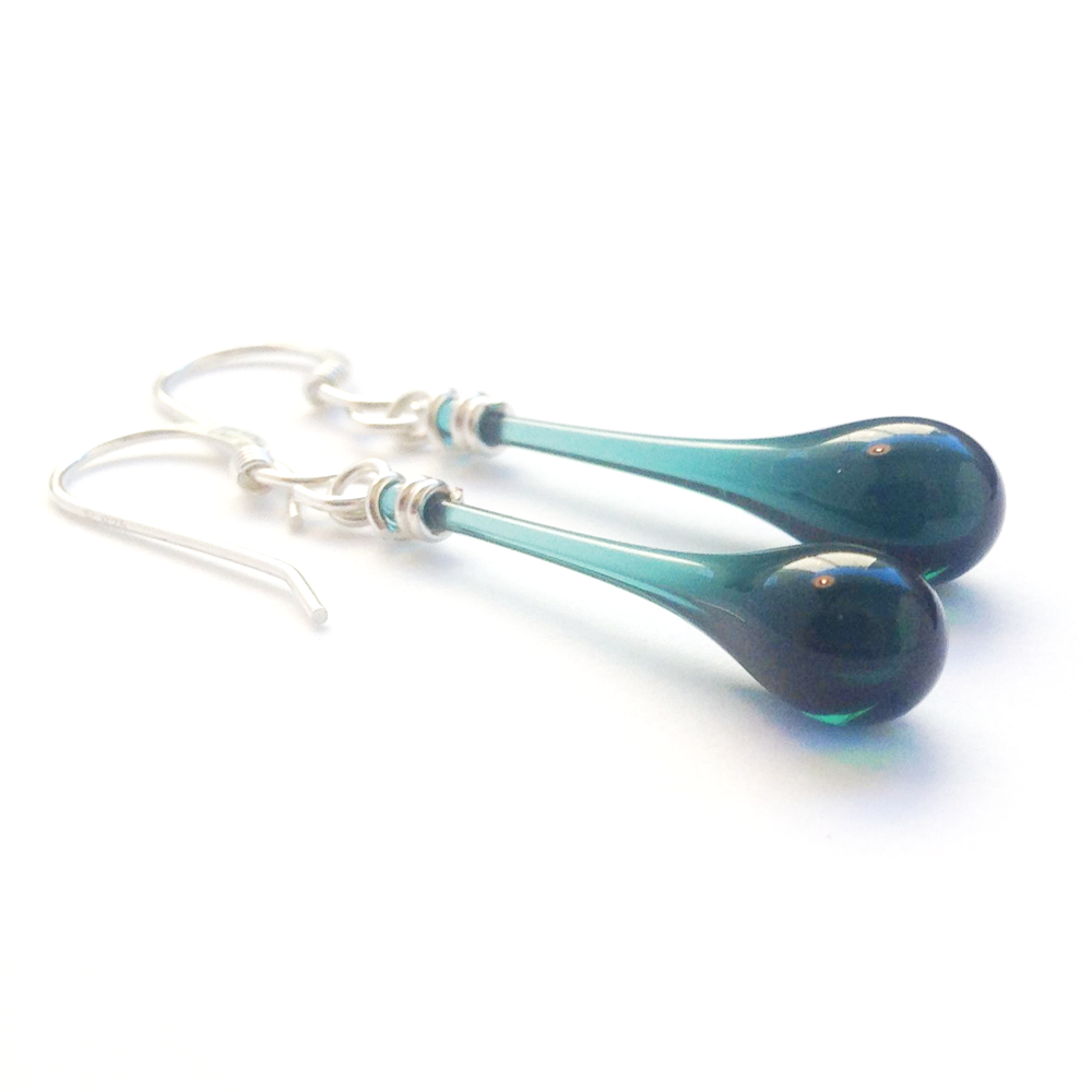 Sundrop Jewelry - Solaris Glass Teardrop Earrings - Recycled Glass Colors