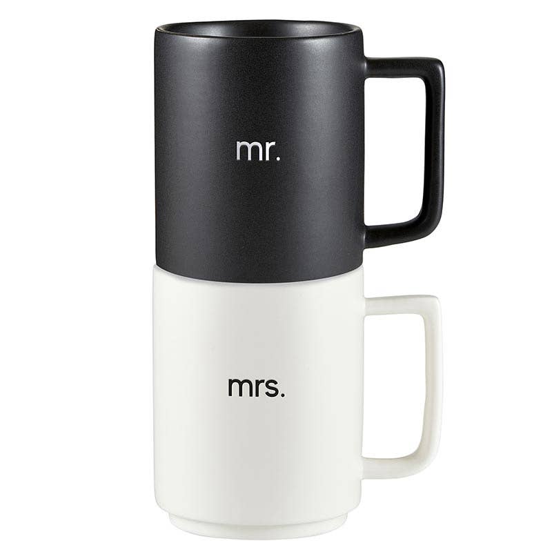 Santa Barbara Design Studio by Creative Brands - Matte Stackable Mug Set - Mr. & Mrs.