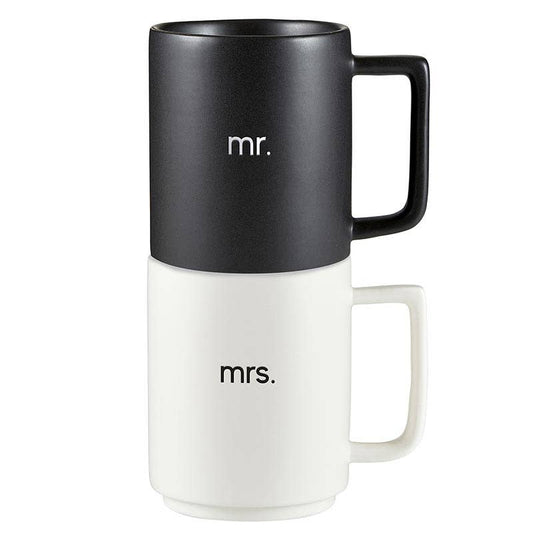 Santa Barbara Design Studio by Creative Brands - Matte Stackable Mug Set - Mr. & Mrs.