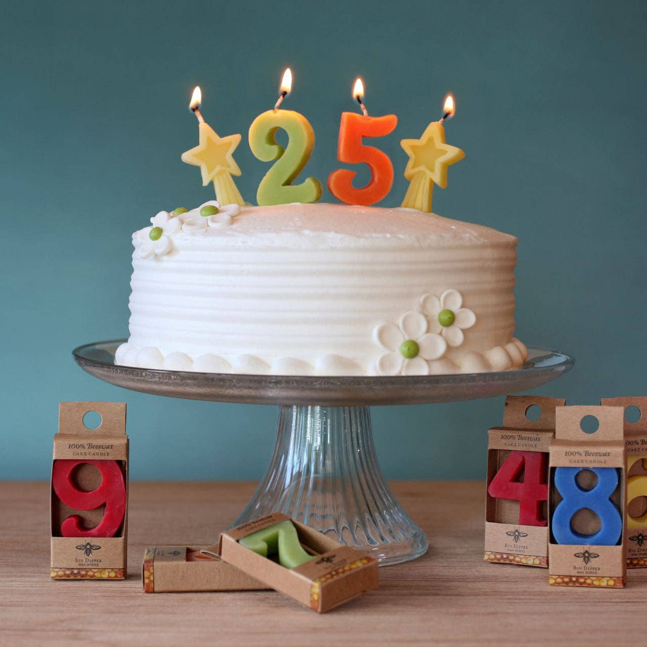 Birthday Cake Candles  Pure Beeswax  Numbers & Shapes