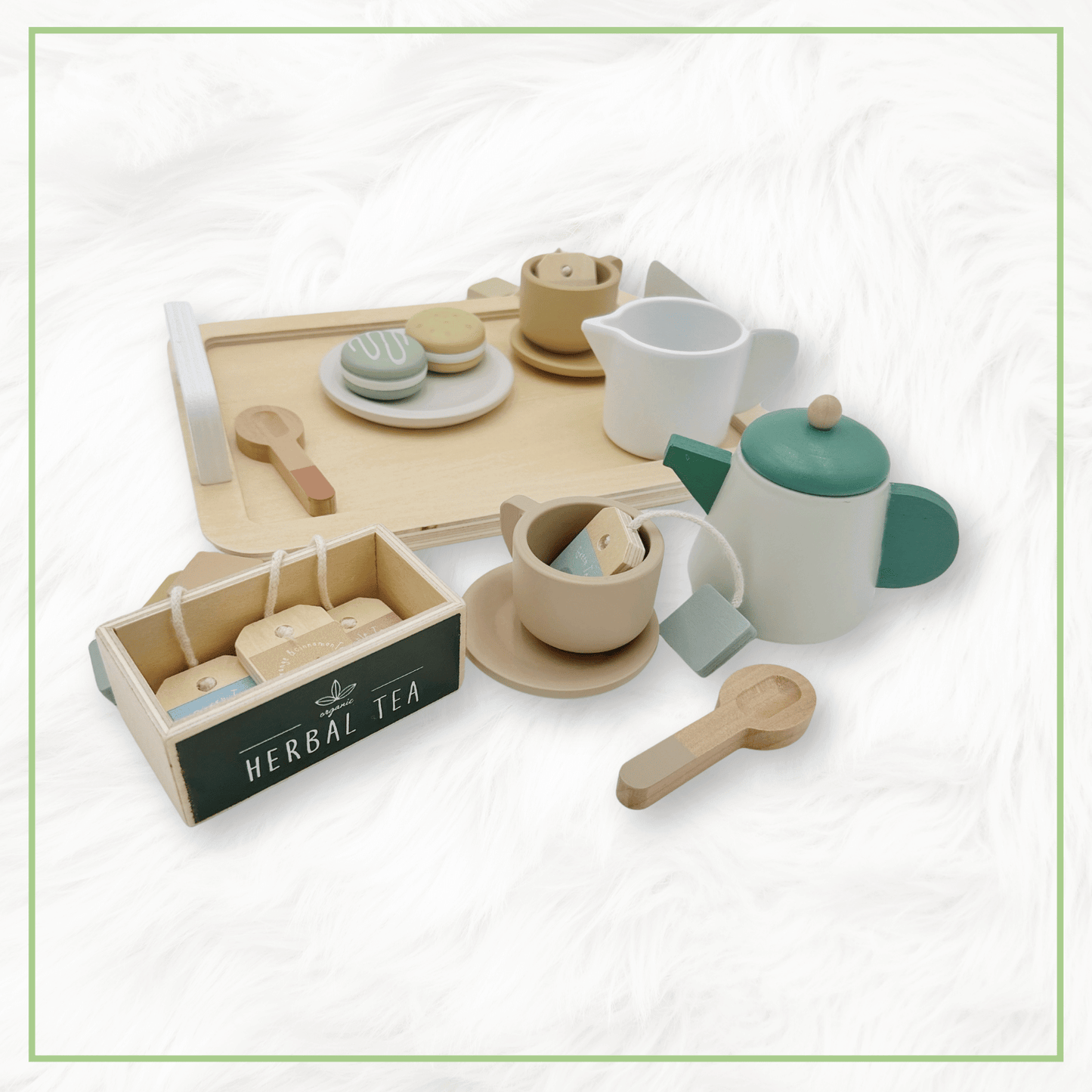 Wooden Tea Party Set  Pretend Play Tea Set Ages 3+