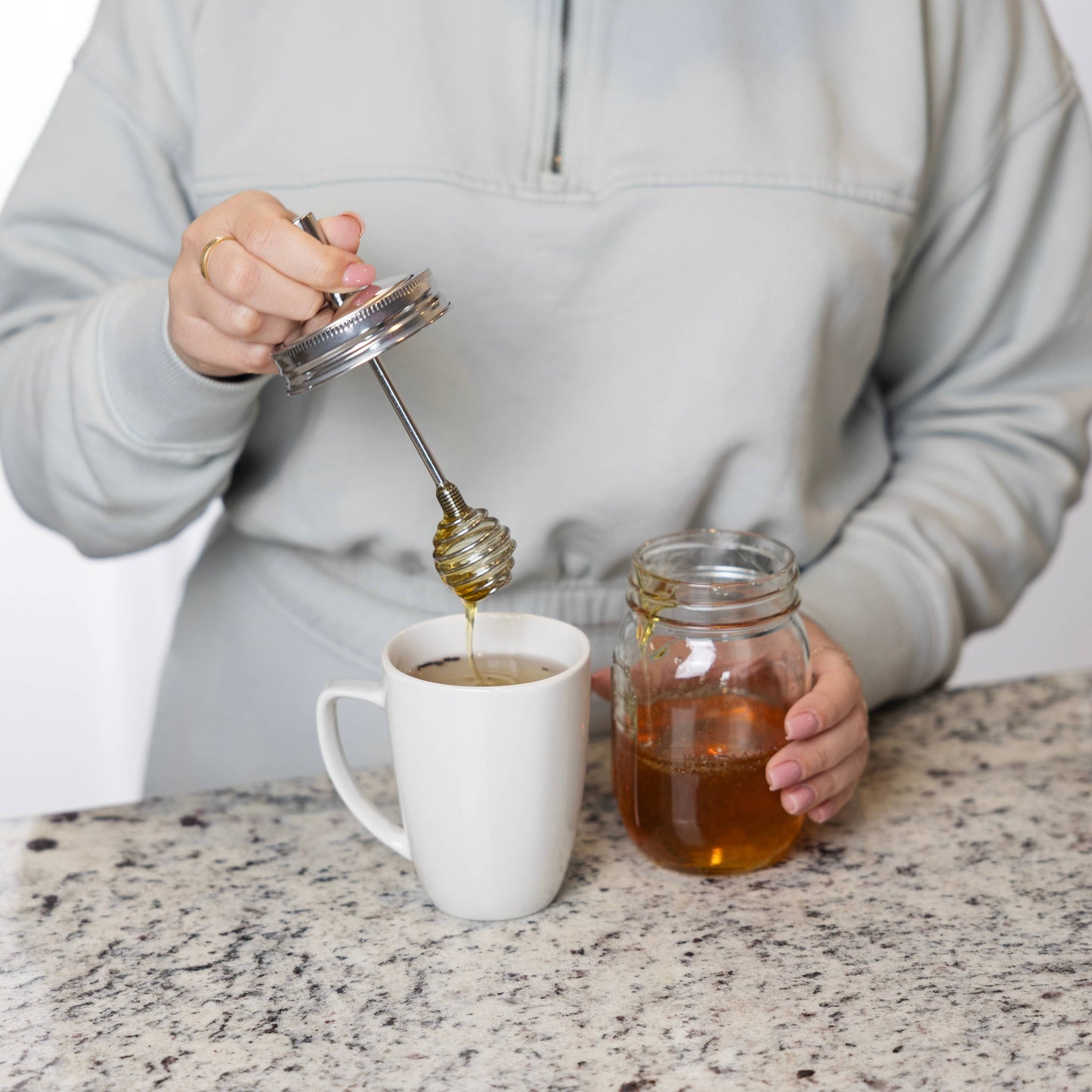Fox Run Brands - Jarware Mason Jar and Honey Dipper Lid