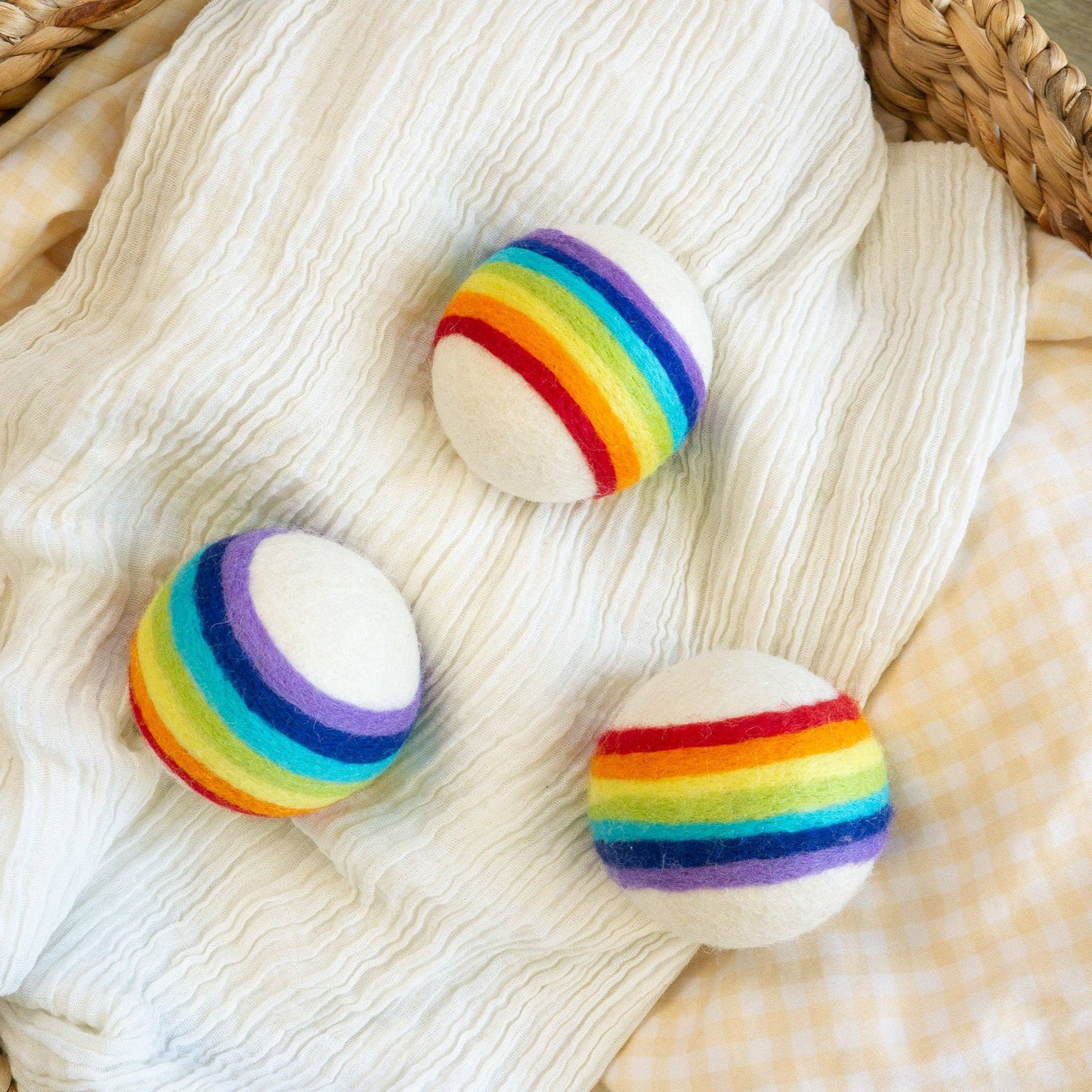 Friendsheep - Classic Rainbow Eco Wool Dryer Ball - Set of 3