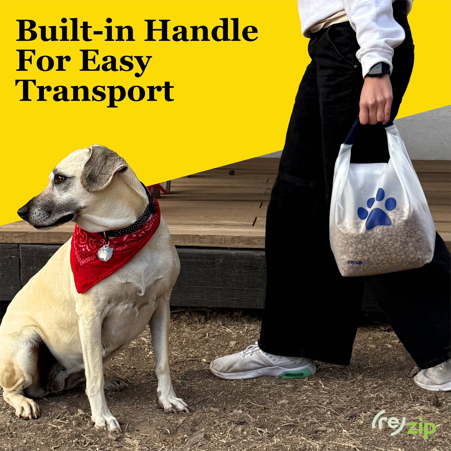 Reusable Roll Top Pet Food Storage Bag - Medium