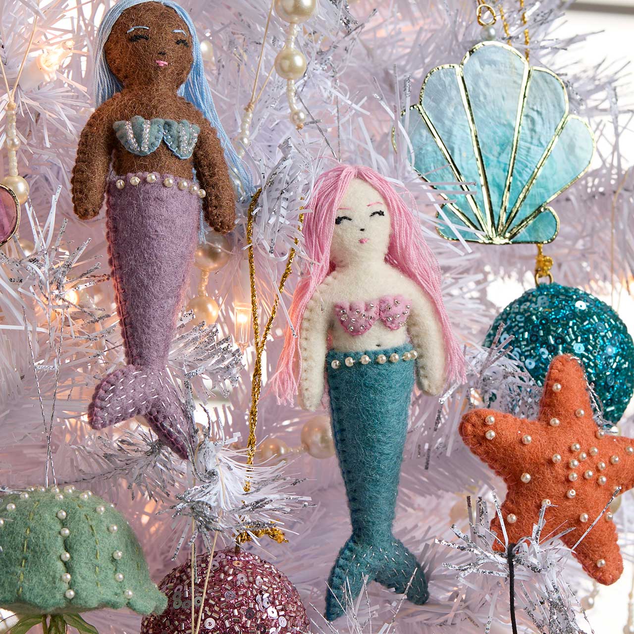 SERRV International - Sea Shimmer Aqua  Mermaid Ornament