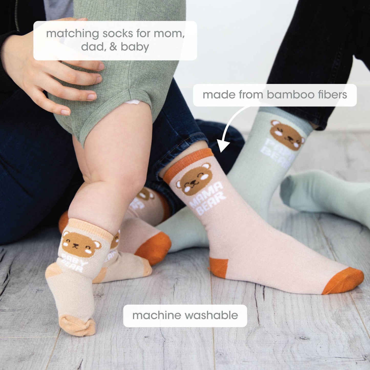 Pearhead - Woodland Family Sock Set, Family Gift Set, Set Of 3