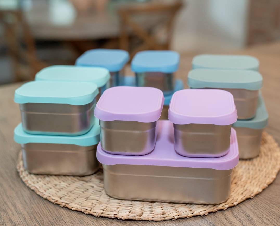 WeeSprout - Stainless Steel Bento Box Set with Silicone Lids – Set of 3