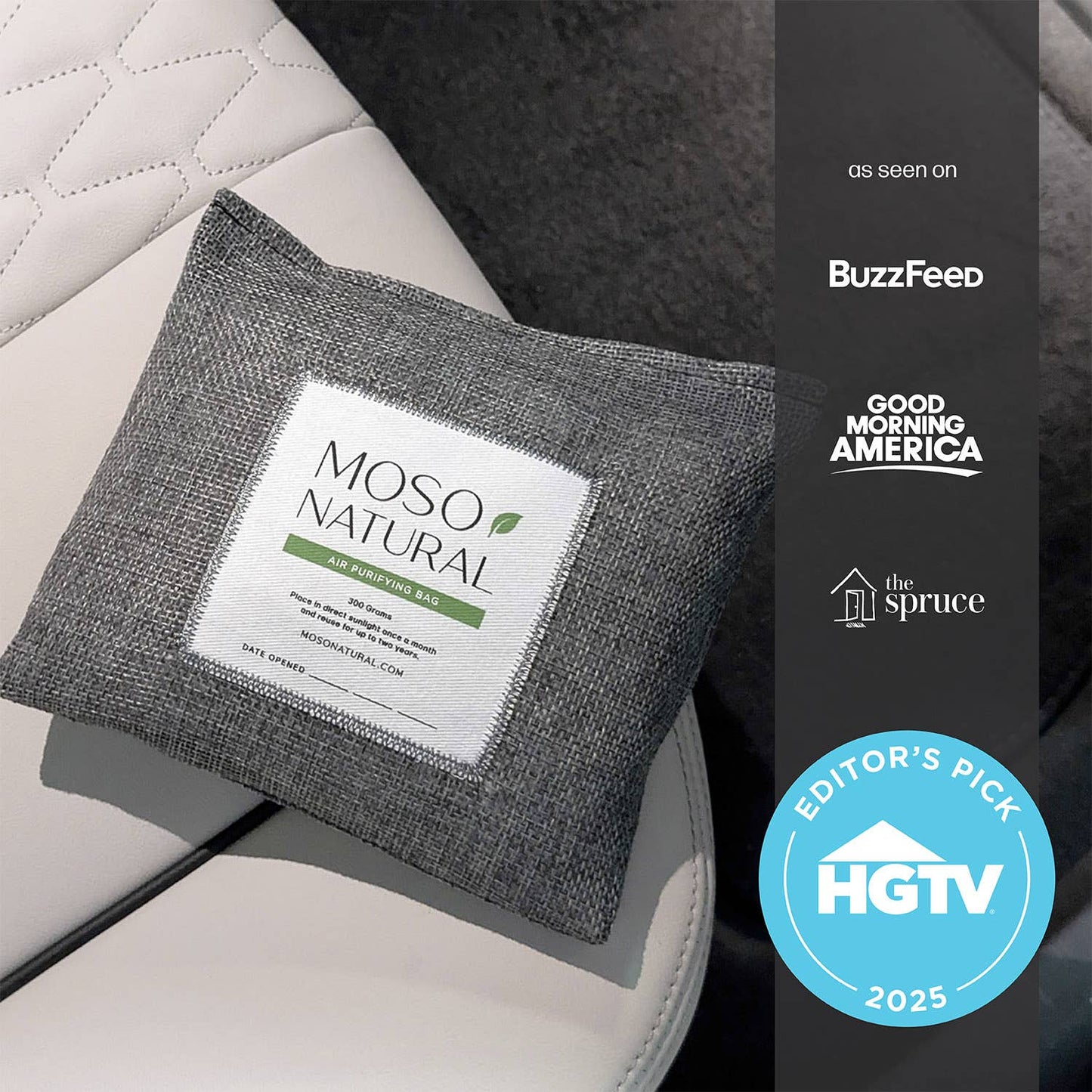 Car Odor Eliminator & Air Freshener w/ Bamboo Charcoal