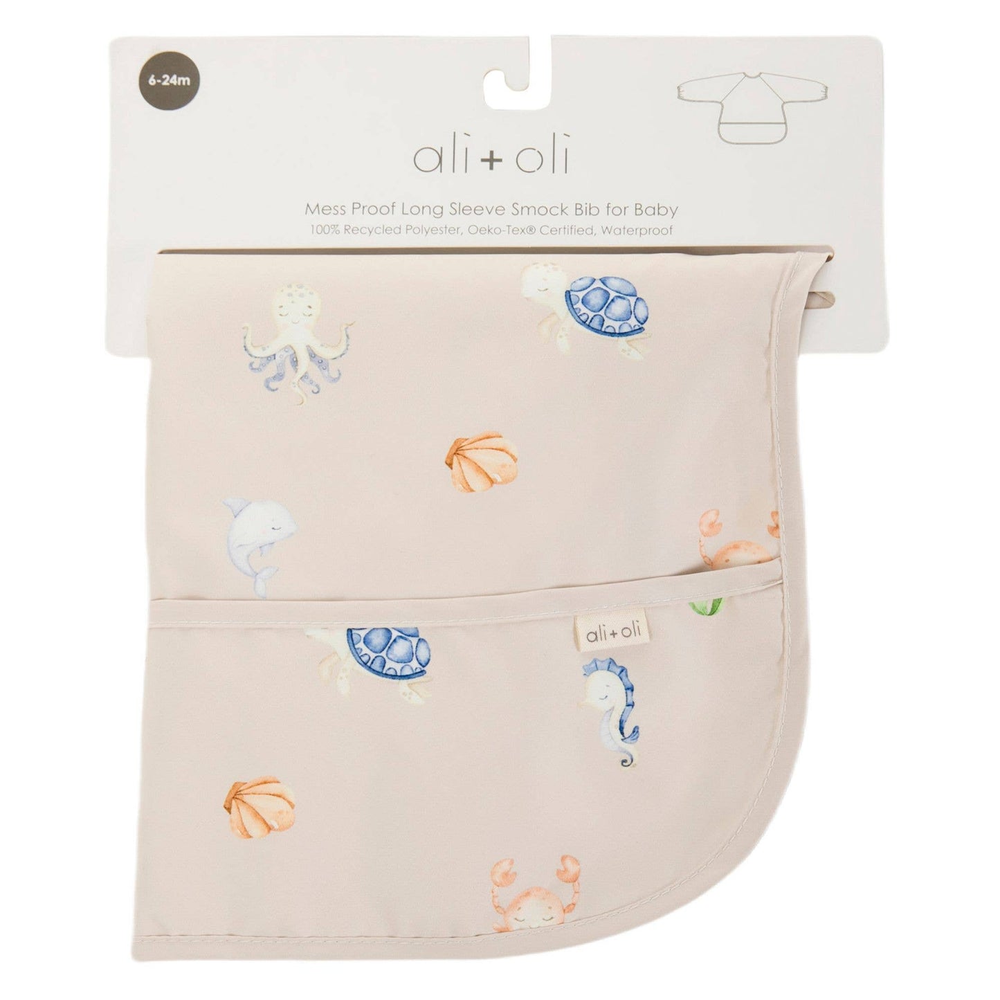 Ali+Oli - Smock Bib for Baby & Toddler Long Sleeve (Undersea)