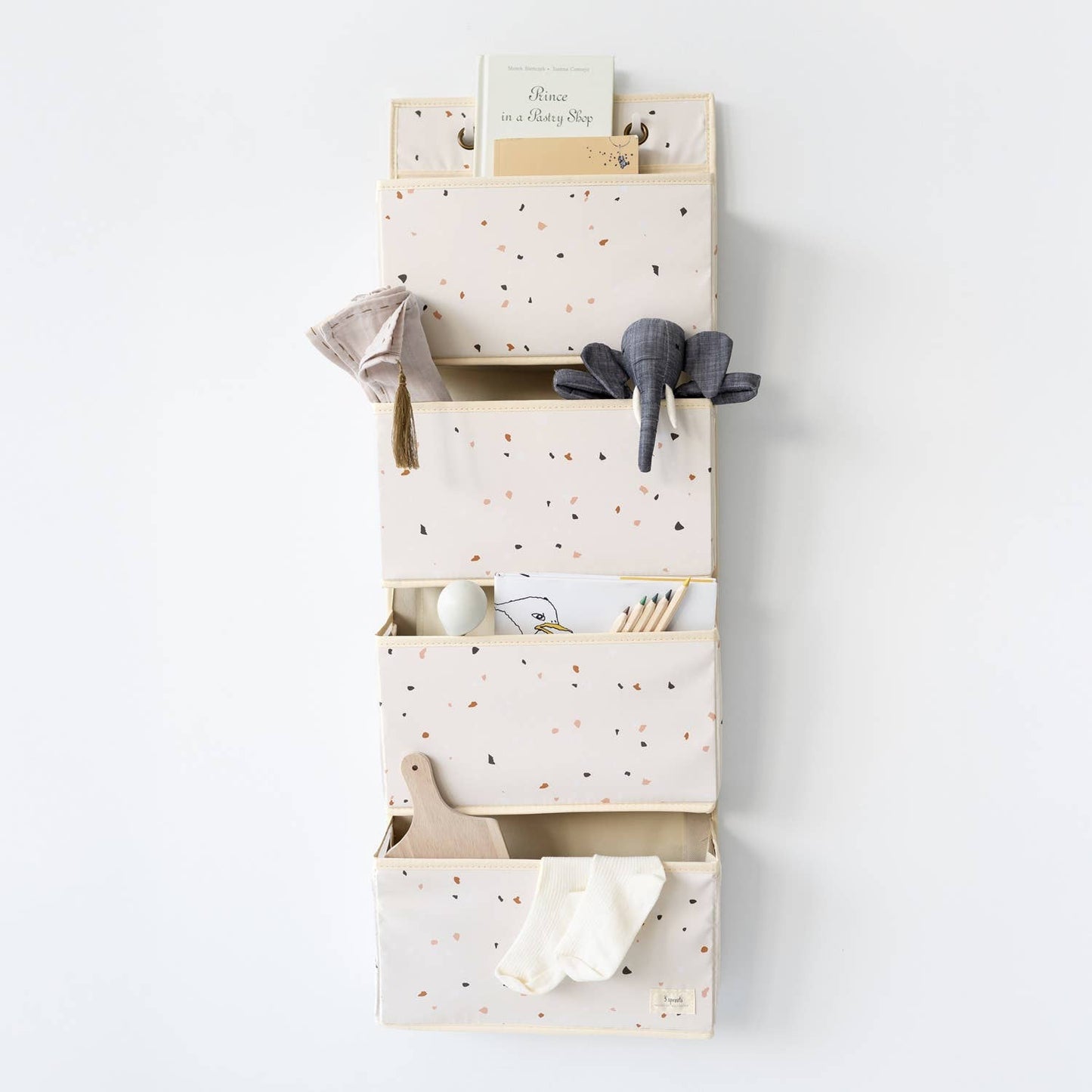 3 Sprouts - Recycled Fabric Over the Door Organizer for Nursery