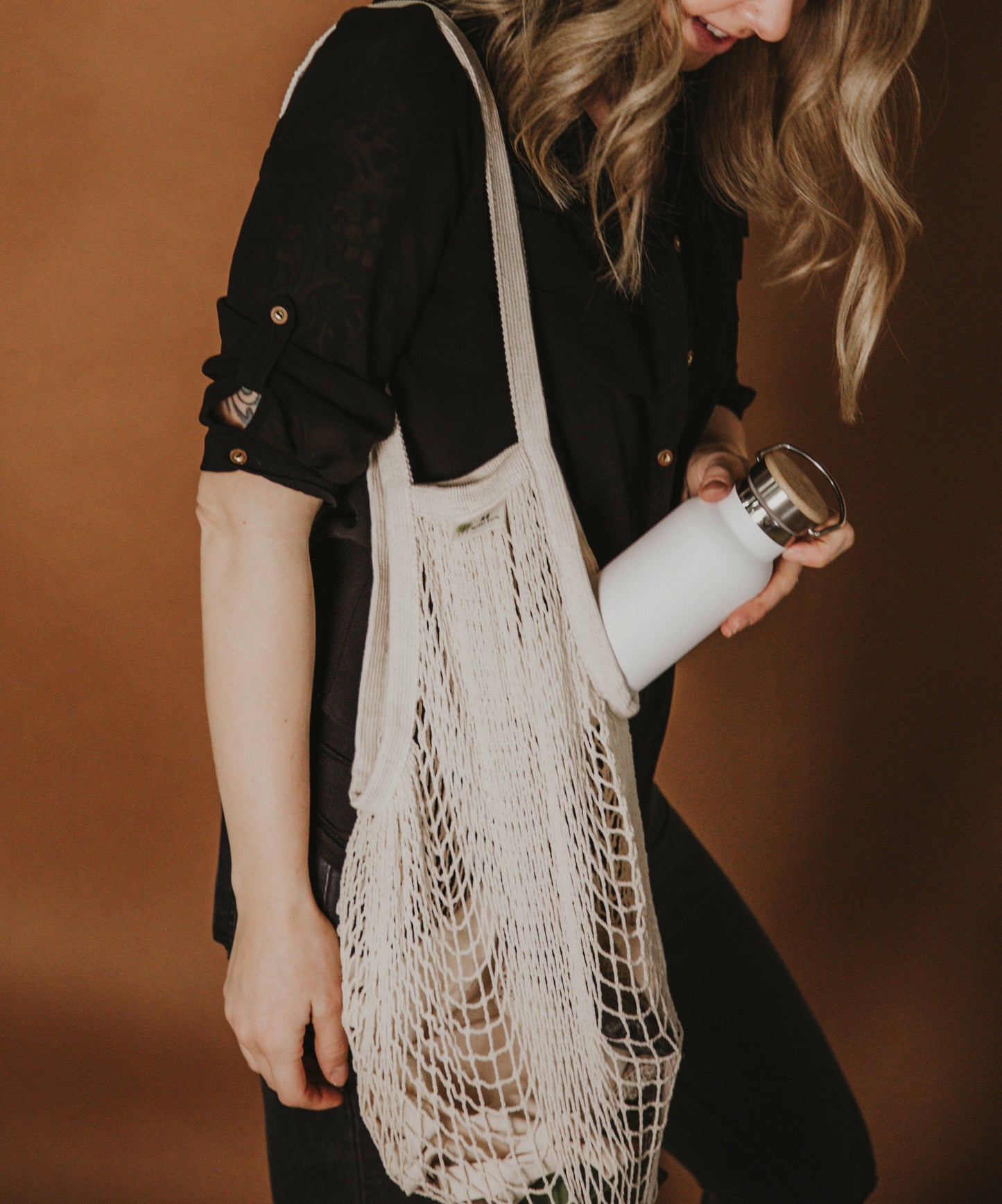 Stainless Steel Water Bottle with Bamboo Lid
