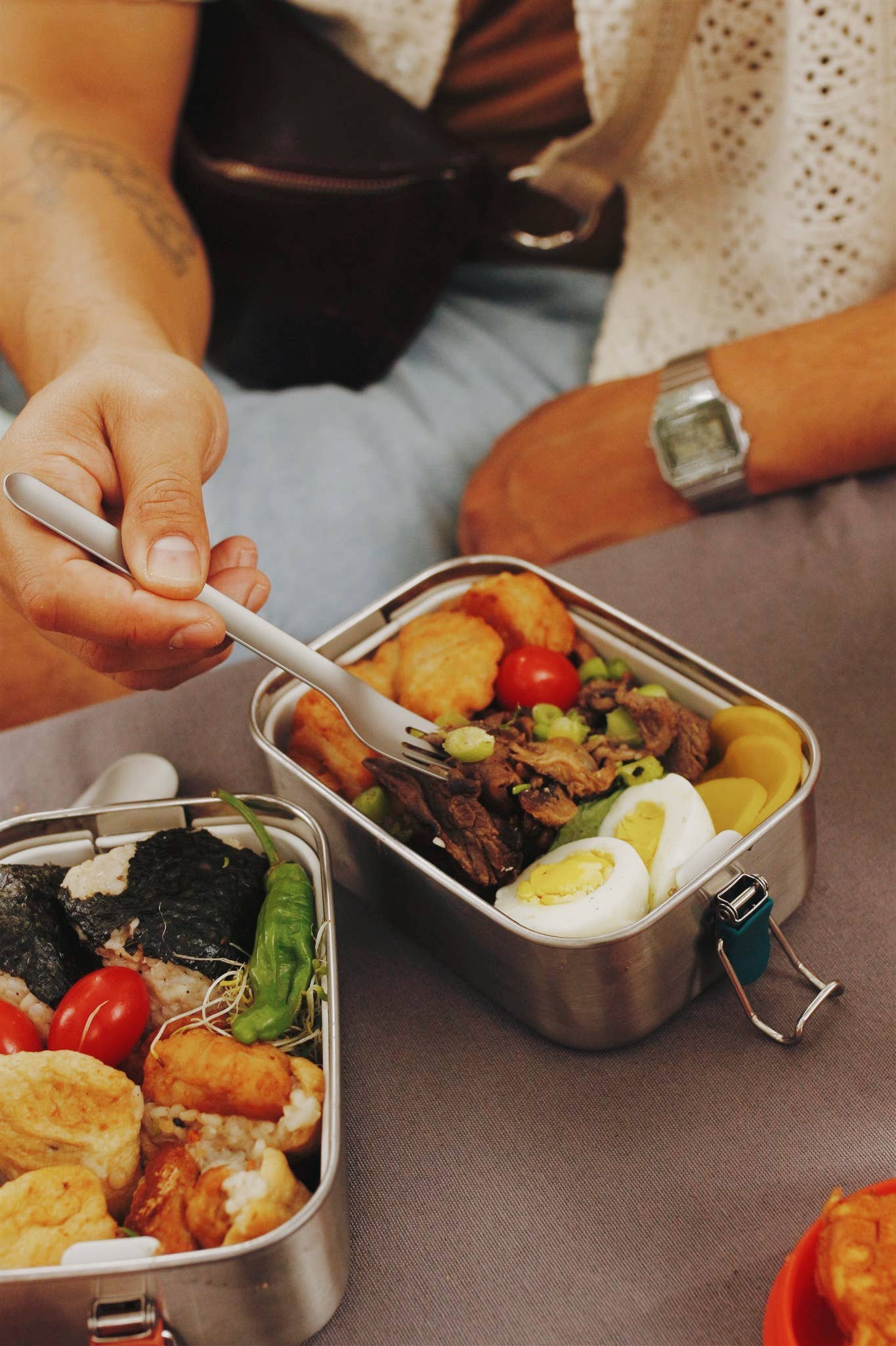Stainless Steel Cutlery Trio with Silicone Case
