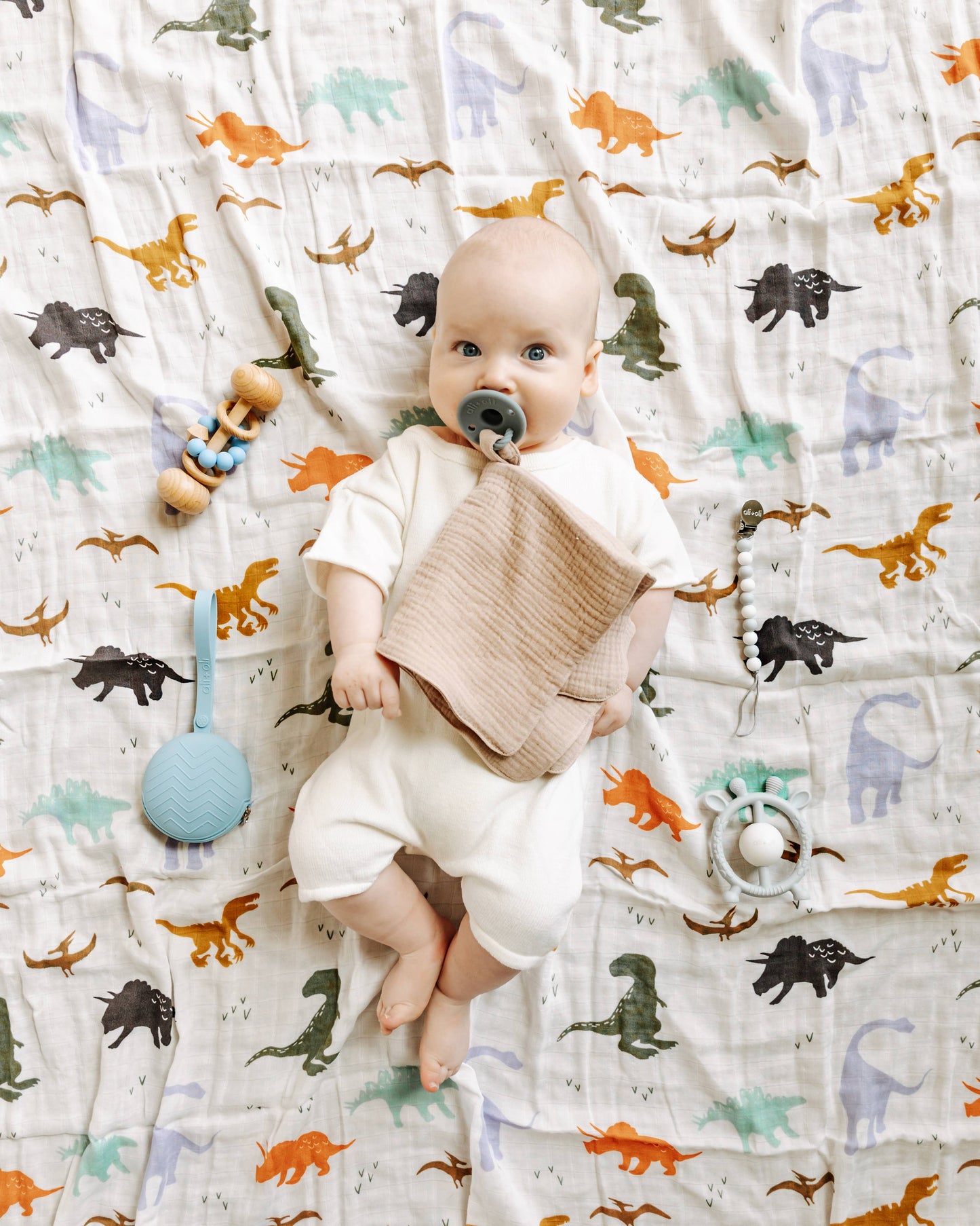 Ali+Oli - Bamboo Muslin Swaddle Blanket (Dinosaurs)