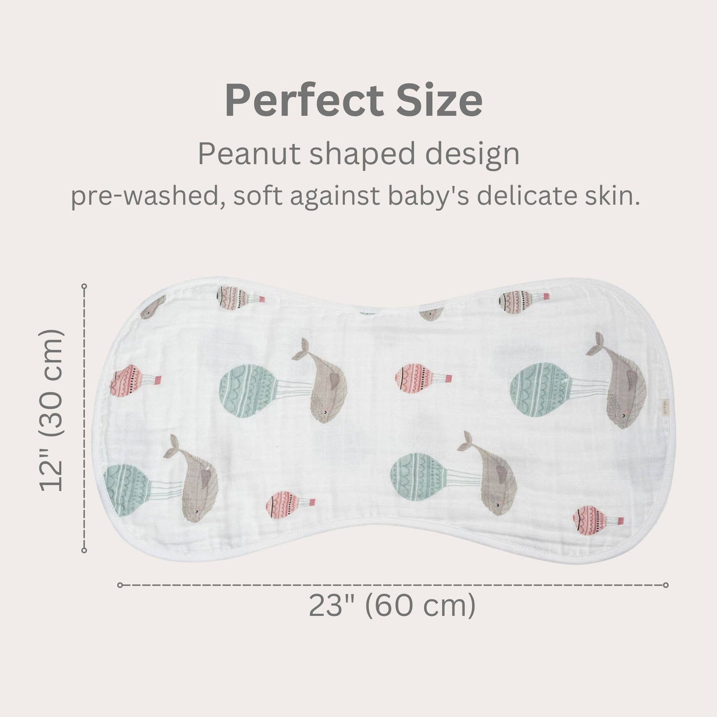 Ali+Oli - Bamboo Muslin Burp Cloth Set 2-Pack (Whale/White)