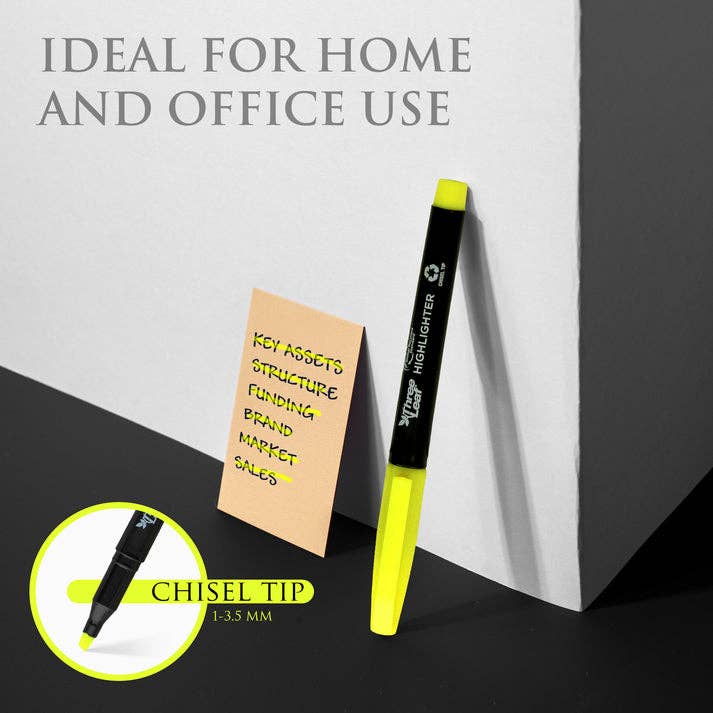 Three Leaf Highlighter 4 Ct., Pack Of 72, Yellow, Chisel Tip