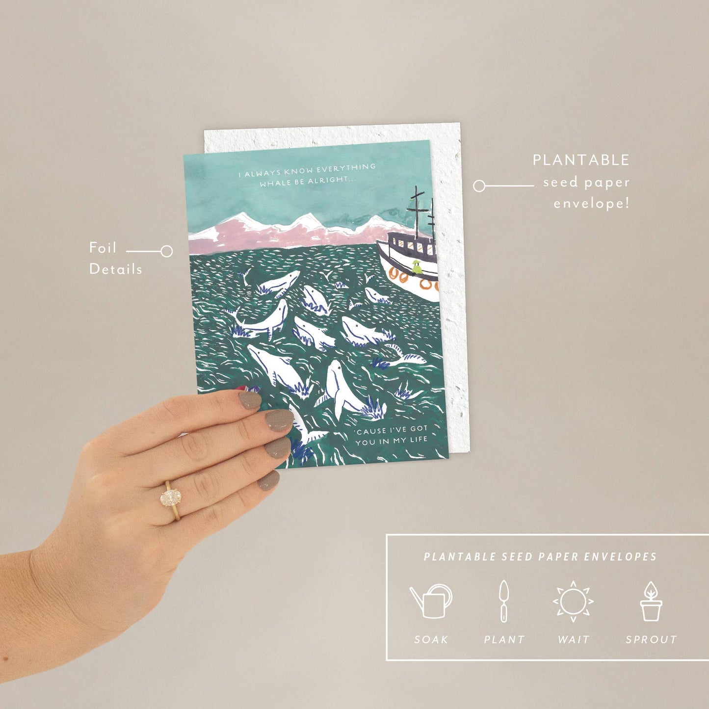 Whales - Love + Friendship Card