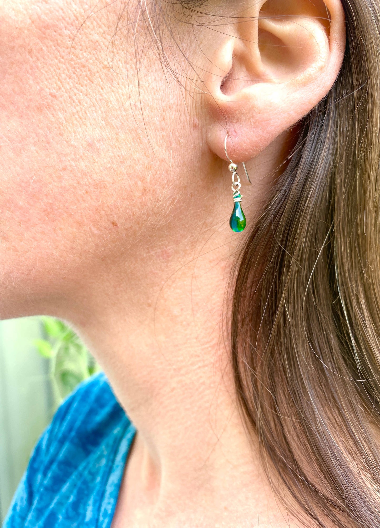 Sundrop Jewelry - Demi Glass Teardrop Earrings, Tiny and Colorful