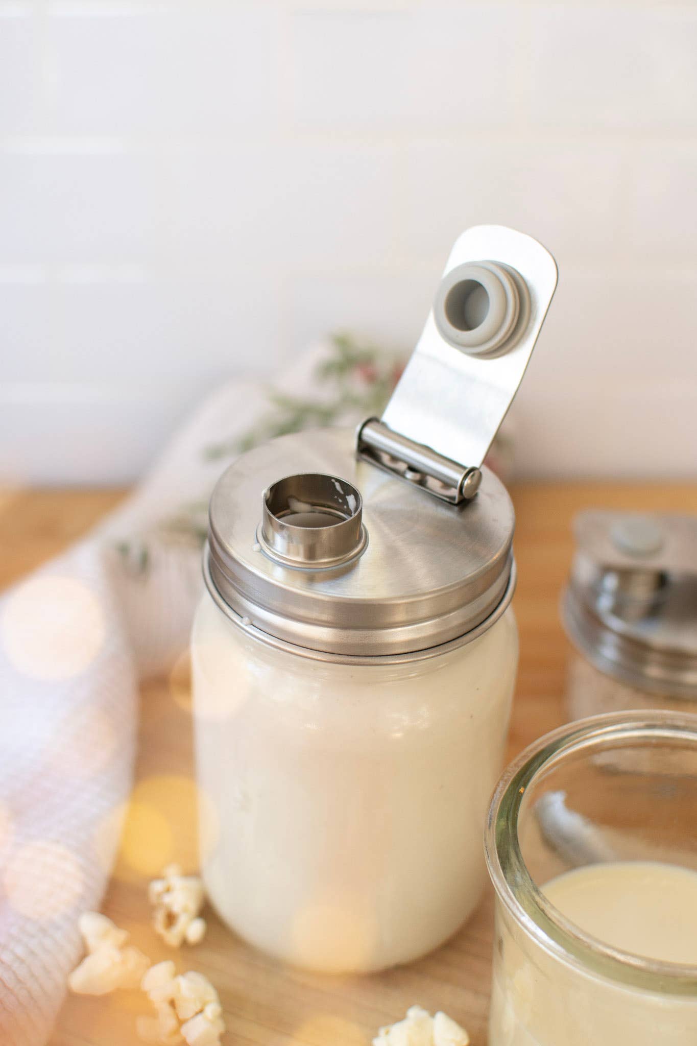 Pourable Jar Lid - Wide Mouth - Stainless Steel