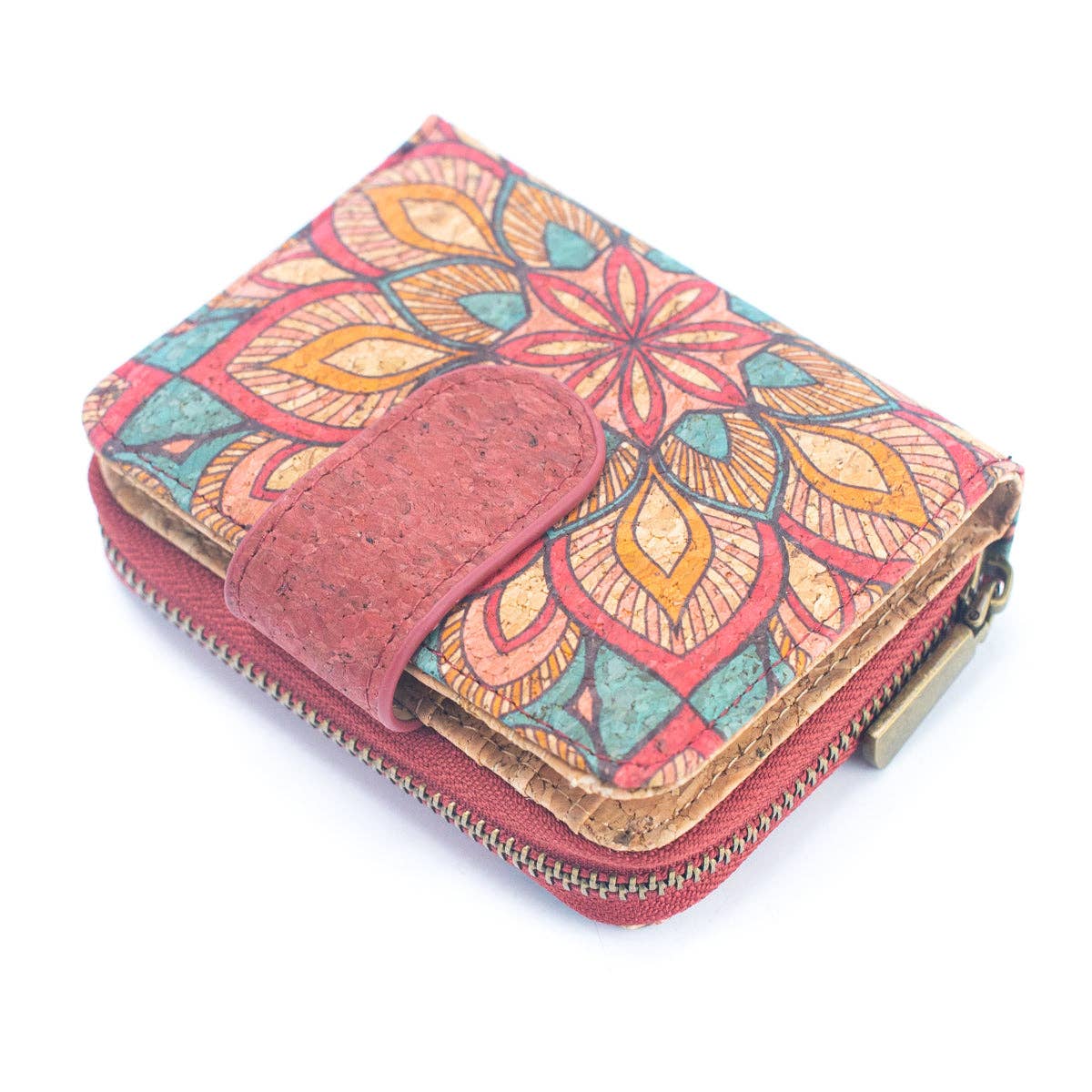 Meninas Bonitas Cork - Natural Cork Printed Women's Short Card Wallet BAG-2238
