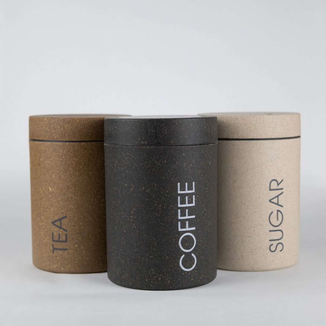 Loopy Products - Sustainable Bamboo Small Coffee Canister Carbon Color 24 Oz