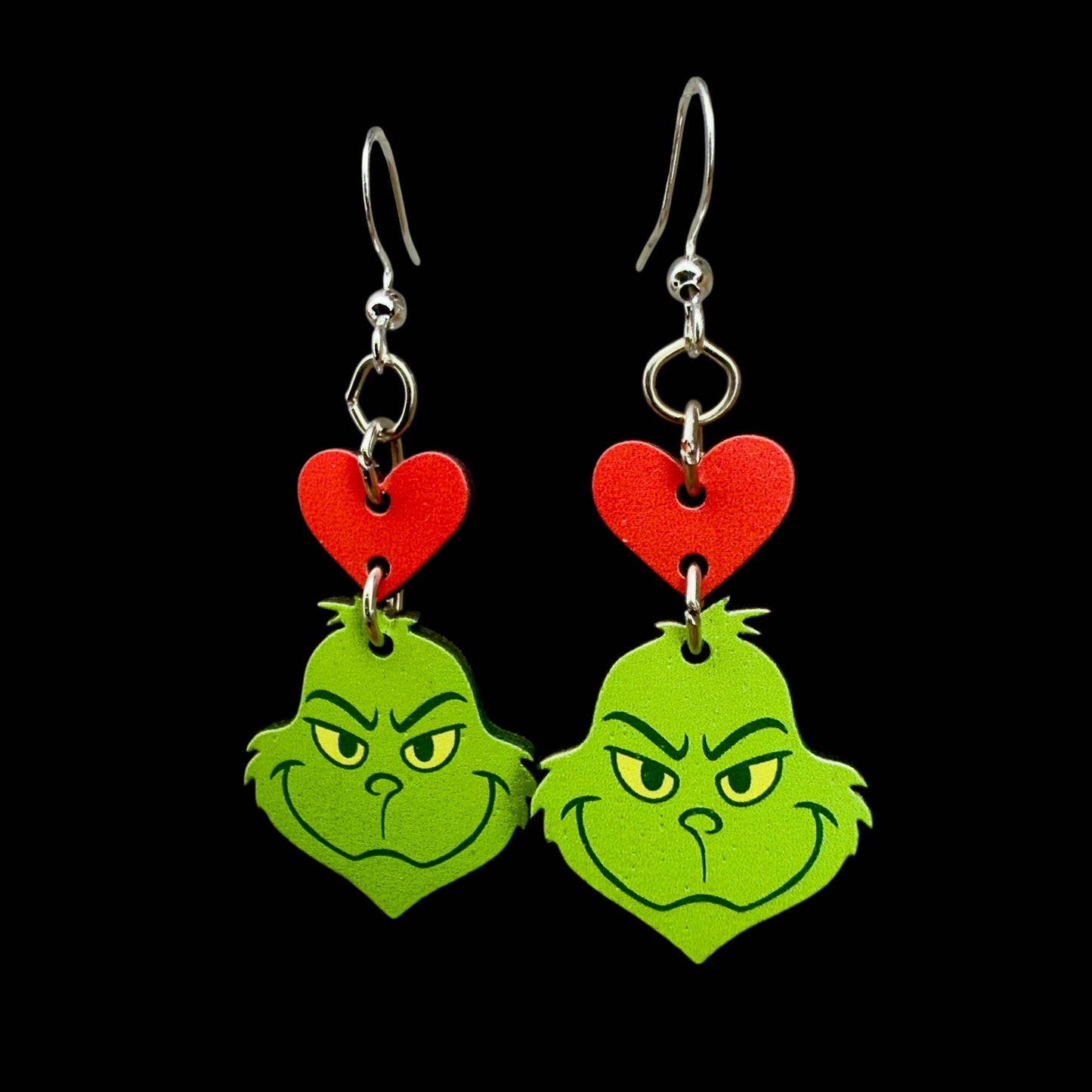 Green Tree Jewelry - Green Gurmudgeon heart Earrings #1883