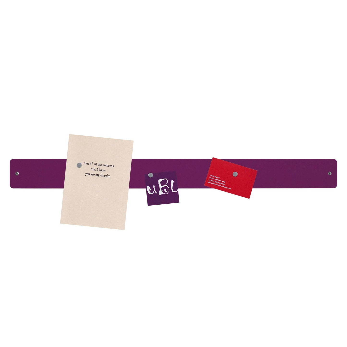 Large magnetic strip bulletin board