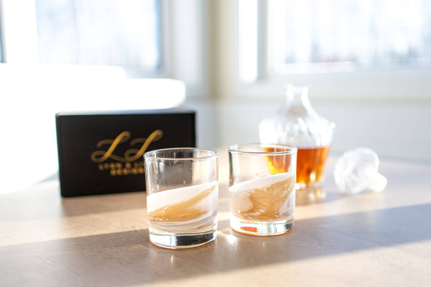 Resin Accented Whisky Glasses-Price is per glass -NO TARIFFS