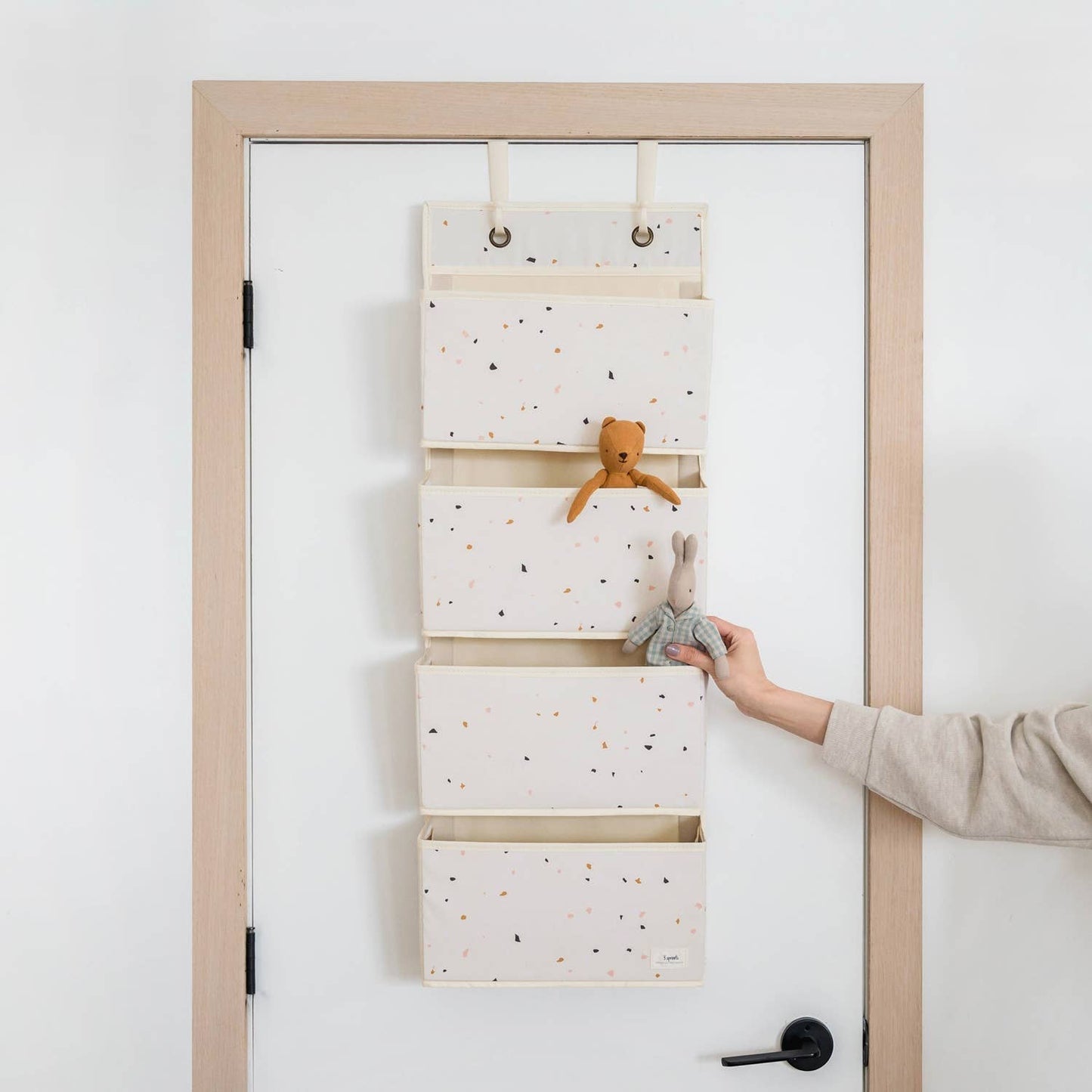 3 Sprouts - Recycled Fabric Over the Door Organizer for Nursery