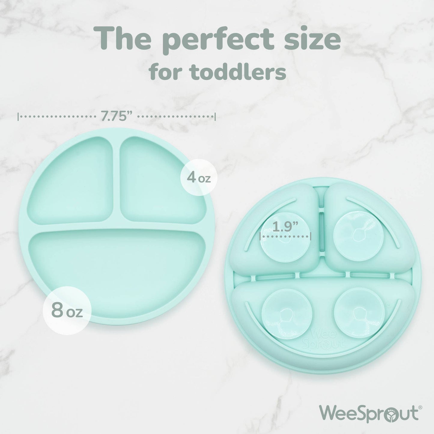 WeeSprout - Silicone Divided Suction Plates – Set of 2