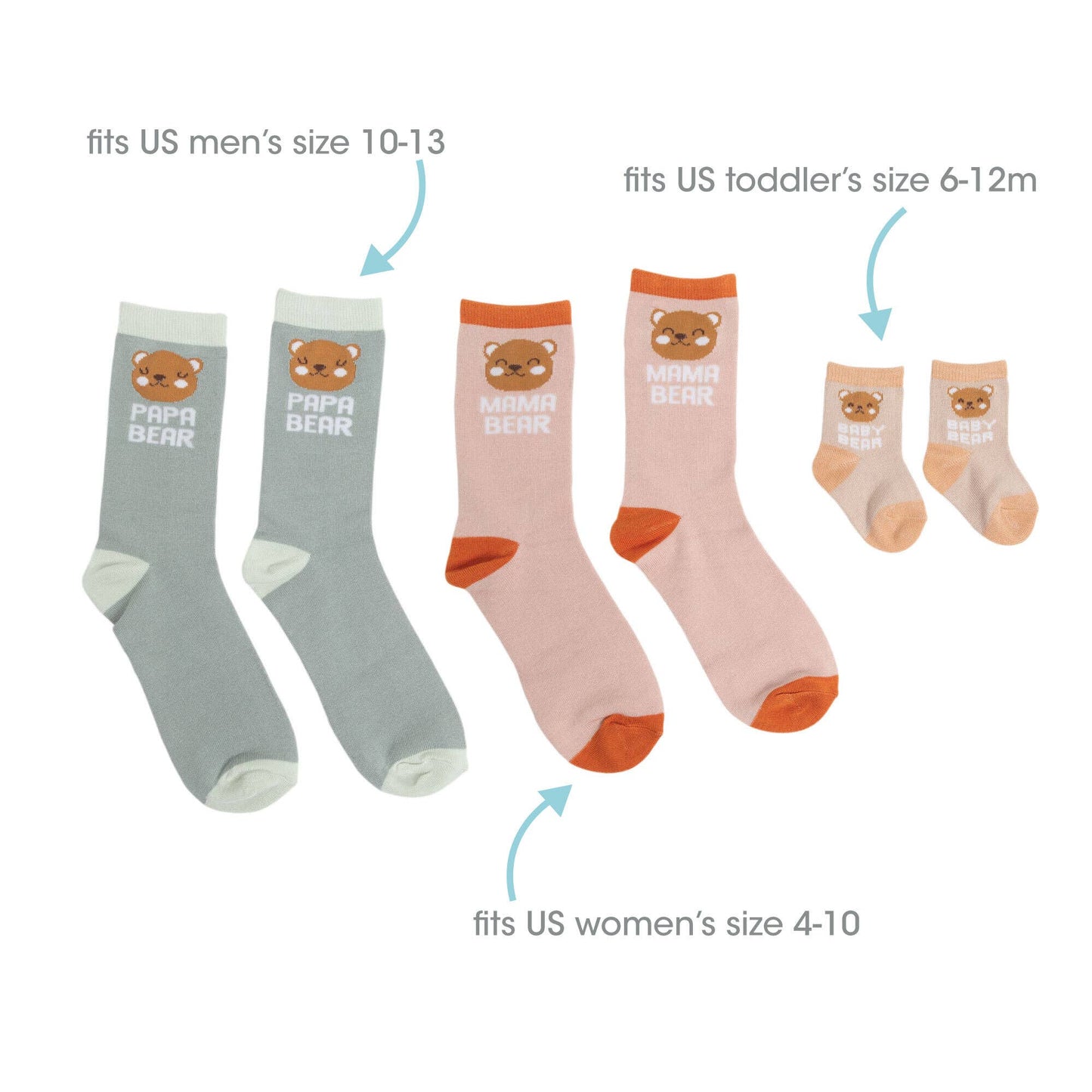 Pearhead - Woodland Family Sock Set, Family Gift Set, Set Of 3