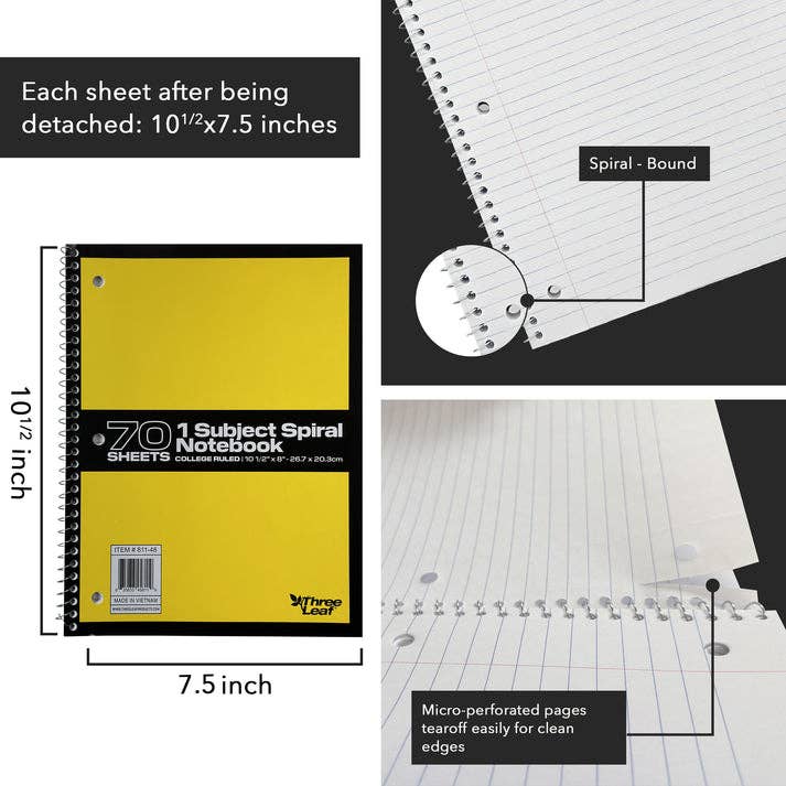 1-Subject Spiral Notebook , College Ruled