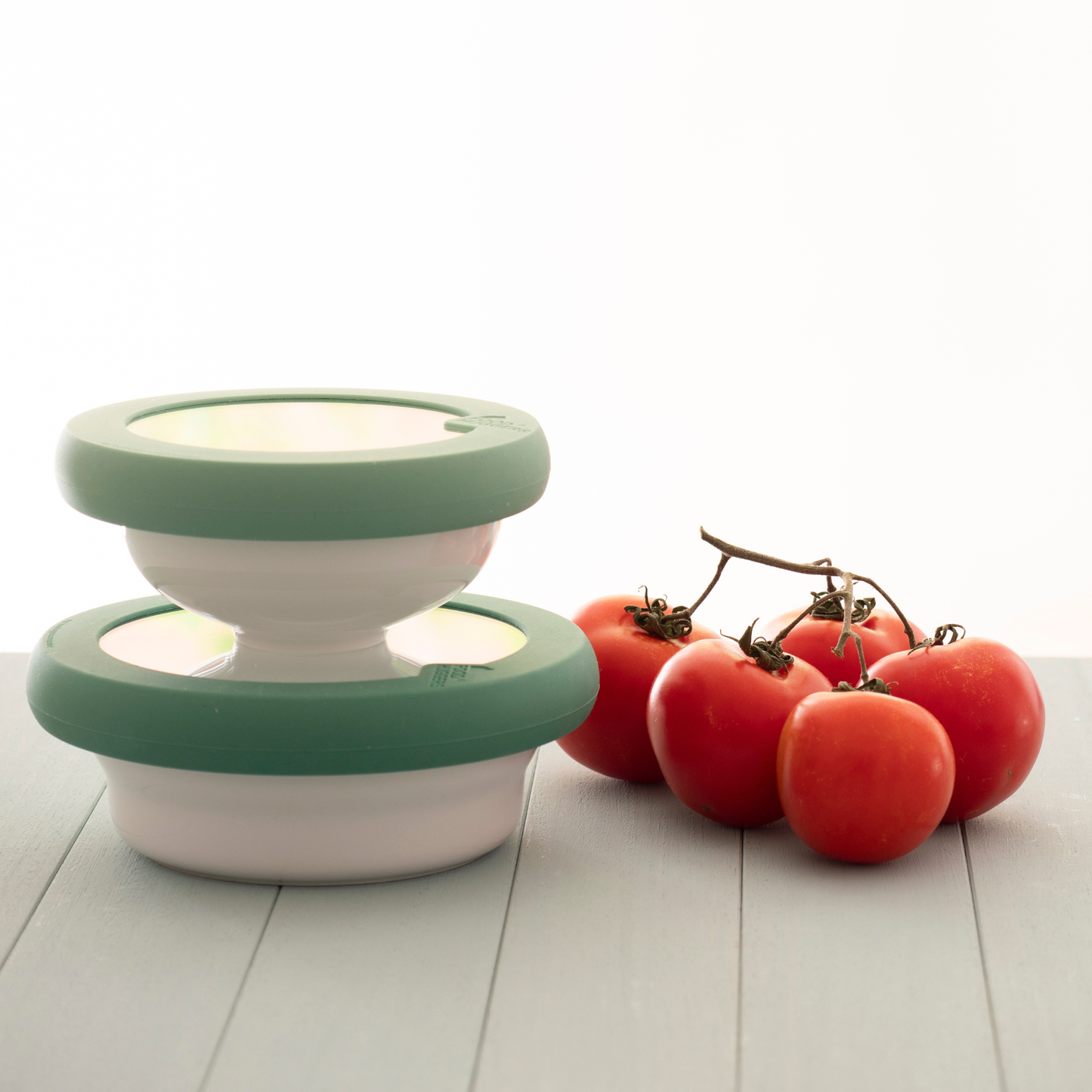 Glass Bowl Lids with Silicone Seal (Set/2) Gradual Green