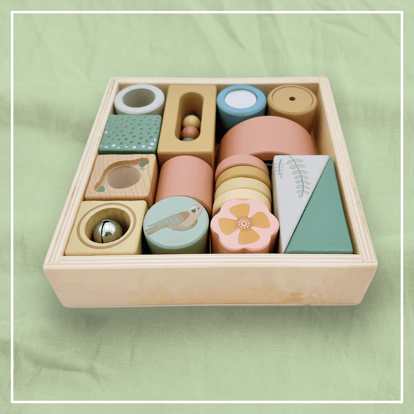 Wooden Sensory Activity Blocks - Stacking & Sorting Toy 12m+