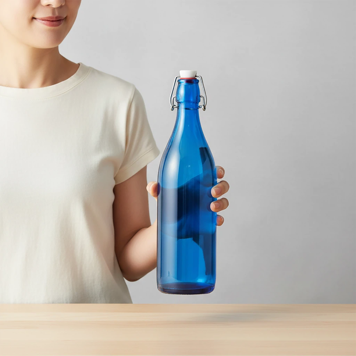 Fox Run Brands - Fox Run Blue Flip Top Glass Bottle, 1 Liter
