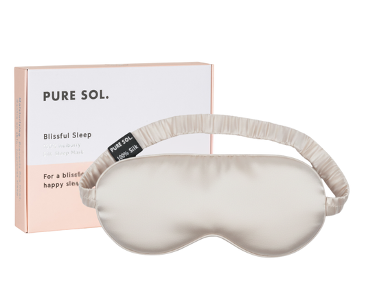 Ivory Mulberry Silk Sleep Eye Mask for Beauty Sleep & Travel