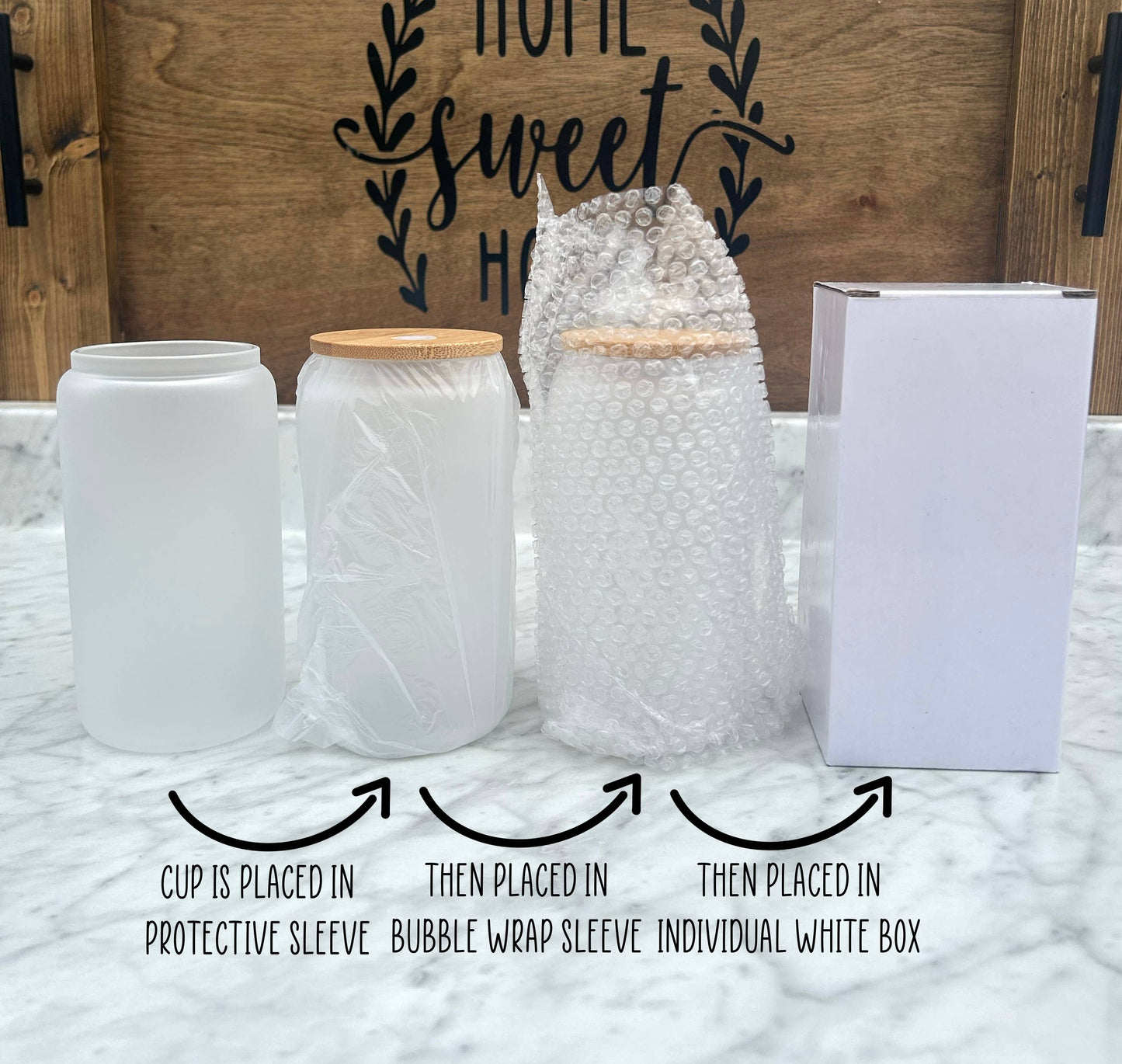 Kate Haven Glass Tumblers for Every Occasion - Fueled by Coffee and Jesus 16oz Libby Glass Tumbler