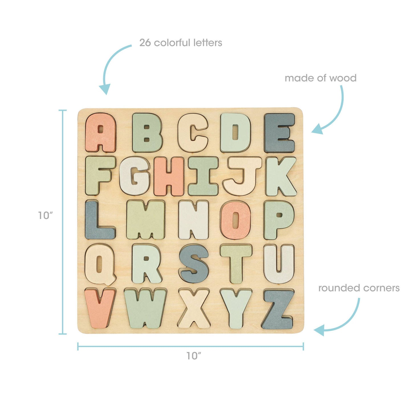 Pearhead - Wooden Alphabet Puzzle, Montessori Learning Toy