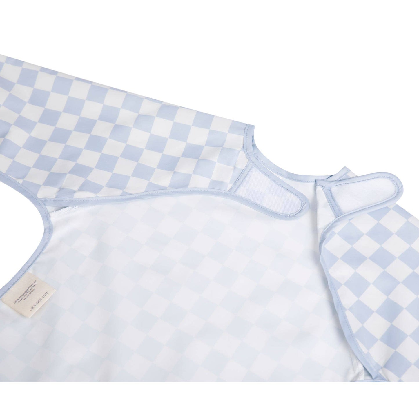 Ali+Oli - Smock Bib for Baby & Toddler Long Sleeve (Blue Checkers)