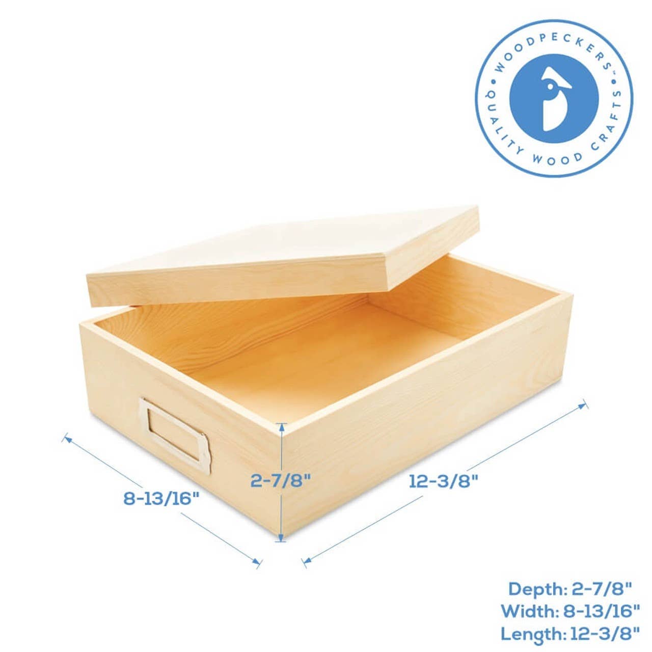 Wooden Box with Lid, 12-3/8"
